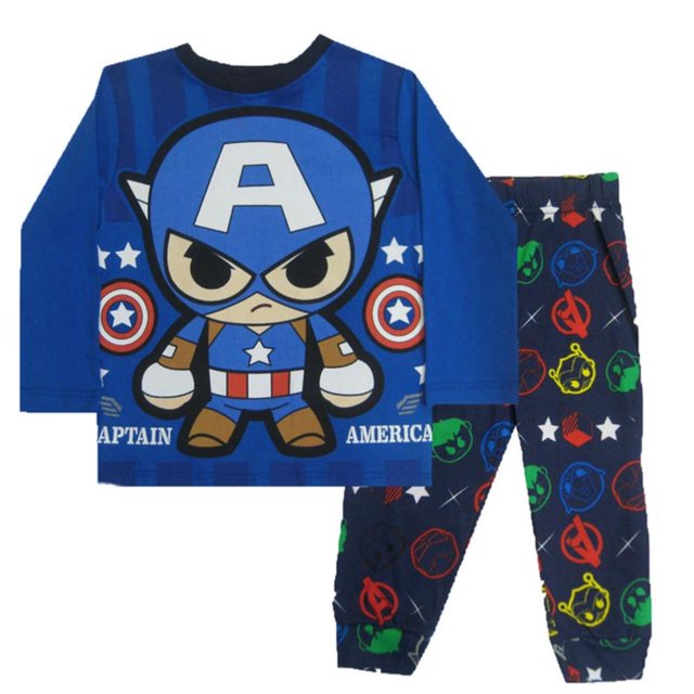 Pijama Movis Talla 3 Estampado Capitán America Azul