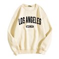 thumbnail image 3 of Los Angeles Sweatshirts for Women Long Sleeve Crewneck Graphic Sweatshirt Pullover Tops Fall Winter Outfits Streetwear, 3 of 6