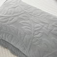thumbnail image 4 of MarCielo  2-Piece 100% Cotton Embroidered Quilted Pillow Shams Noble Grey - King, 4 of 5