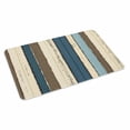thumbnail image 4 of Beige Blue Stripes Door Mat Indoor Outdoor, Bogo Rustic Brown Farmhouse Wooden Non Slip Welcome Mat with Rubber Backing, Absorbent Fabric Front Door Mats Entryway Rug for Home Patio Entrance 24"x36", 4 of 9