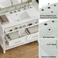 thumbnail image 6 of Christopher Knight Home 36" Bathroom Vanity with Sink, Bottom Open Shelf, Tip-Out Tray Drawers, White, 6 of 9