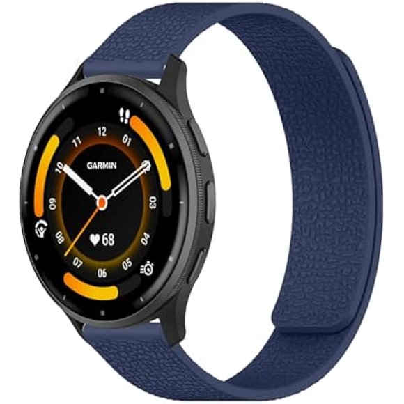 wonima11 22mm Silicone Magnetic Band Compatible with Garmin Venu 4/3 45mm/Forerunner 570 47mm, Soft Sport Strap, Replacement Wristband Strap for Garmin Forerunner 265/255/255 Music(Dark Blue)