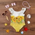 thumbnail image 5 of Abcomgle Baby Girl Swimsuit Ruffled Stretchy One Piece Swimsuits for Little Girls Cute Sunflower Print Bathing Suits for Girls, 5 of 7