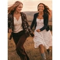 thumbnail image 2 of Celebrity Pink Women's and Women's Plus Mockneck Button Front Cardigan, Sizes XS-4X, 2 of 14