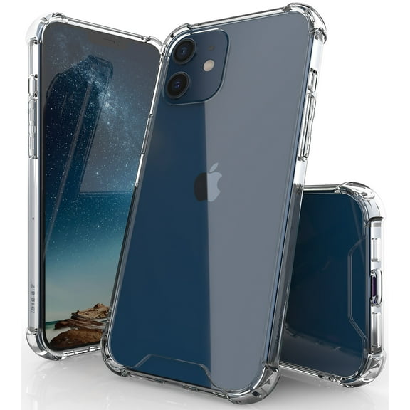 Clear [Aquaflex] Transparent Case Flexible TPU [Shock Absorbing] Cover for Apple iPhone 12 Mini (5.4")