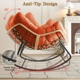 thumbnail image 4 of Giant Patio Rocking Chair  Patio Egg Freestyle Chair  Indoor Outdoor Rattan Wicker Lounge with Cushion and   Cozy  Rocker for Living Room  Bedroom  Porch  Patio, 4 of 7