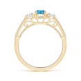 thumbnail image 2 of ANGARA Lab Grown Blue Diamond Cathedral Engagement Ring for Women in 14K Yellow Gold (Size-5mm| Color-Fancy Intense| Clarity-VS) | Anniversary, Jewelry Gift for Women | Lab-Grown Blue Diamond Ring, 2 of 6