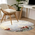 thumbnail image 5 of Christmas Round Area&nbsp;Rug 3ft Winter Snowfall Forest Bough Cardinal Berries Non-Slip&nbsp;Washable Circle Rugs Soft Felt Indoor Floor Mat for Bedroom Kitchen Living Room Bathroom, 5 of 9