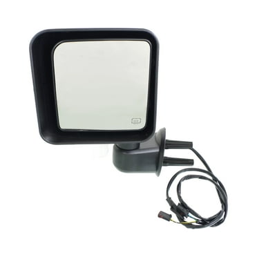 Mirror Compatible With 2015-2017 Jeep Wrangler (JK) Left Driver Side Heated Textured Black Kool-Vue