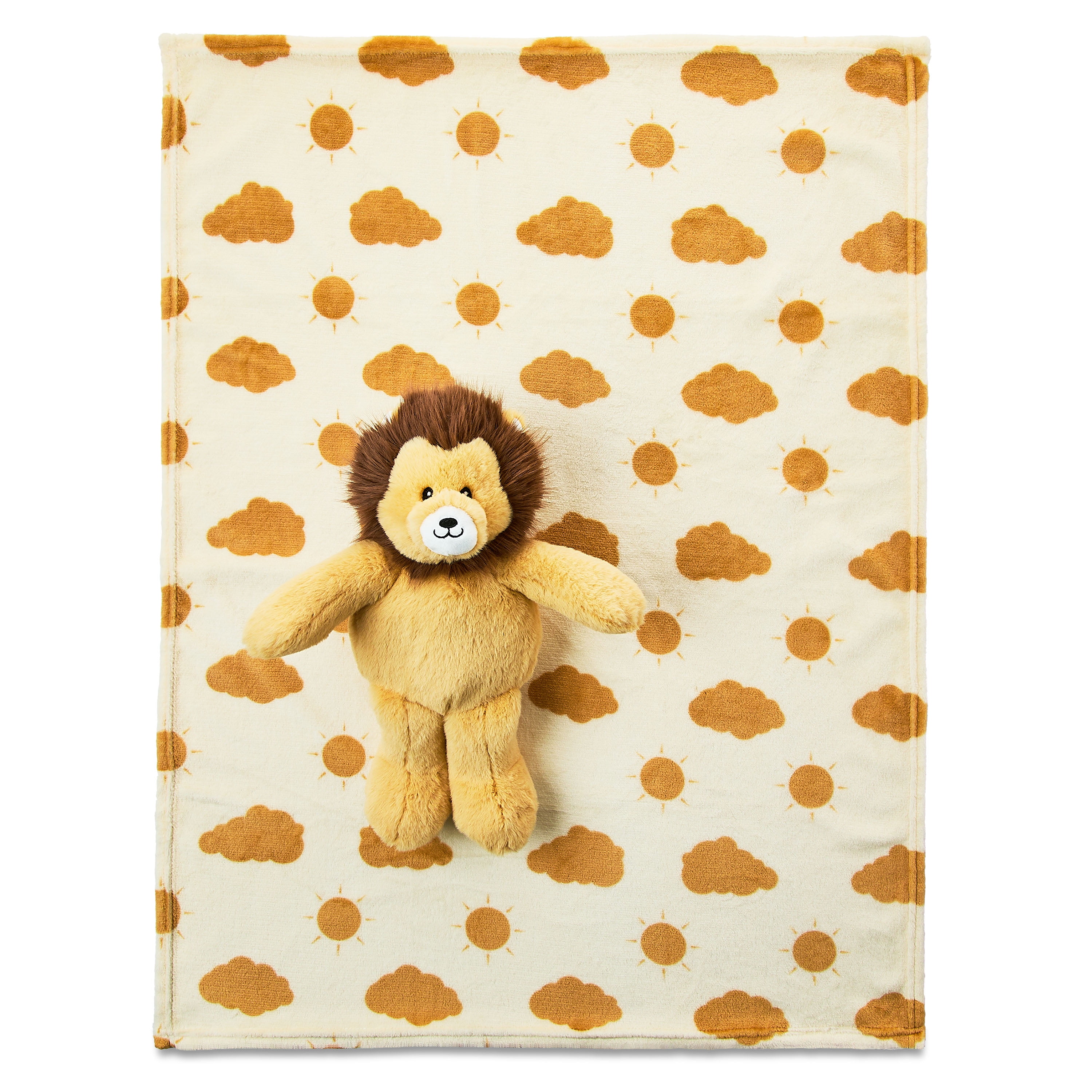 Parent's Choice 2-Piece Polyester Baby Blanket & Lion Plush Toy Set, Yellow, 30 in x 40 in