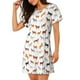 thumbnail image 2 of Fotbe Horses Bata de Dormir para Mujer con Estampado, Camisón de Algodón de Manga Corta, Ropa de Dormir Casual, 2 of 6