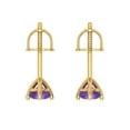 thumbnail image 3 of Clara Pucci 0.5Ct Natural Amethyst Round Cut VVS1 Screw Back Stud 14k Solid hypoallergenic Gold Designer Earrings For February, 3 of 6