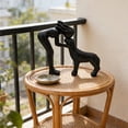 thumbnail image 5 of Charming Woman and Dog Statue Ornament, Perfect Home Decoration for Pet Lovers, Resin Dog Memorial Sculpture for Living Room Bedroom Office, Heartwarming Gift Idea for Dog Owners, 5.5*6.2in, Black, 5 of 6