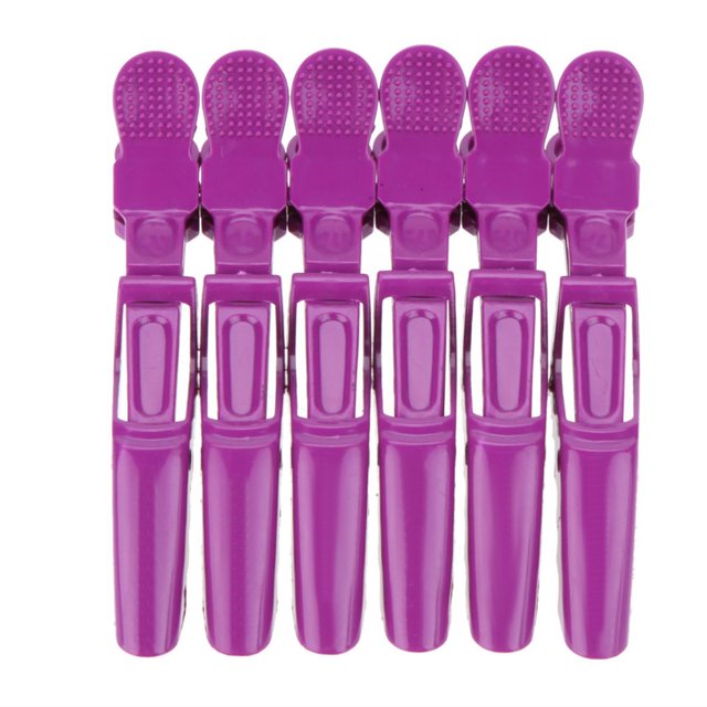 6 uds Clips de seccionamiento pinzas para salón de peluquería agarre de pelo cocodrilo DIY TFixol Natural
