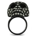 thumbnail image 3 of Luxe Jewelry Designs Women's IP Black Stainless Steel Ring with Black Diamond Crystals - Size 7, 3 of 4