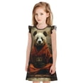 thumbnail image 1 of Balery Jungle Meditating Panda Camisón de princesa para niñas, pijama de algodón con mangas abullonadas, suave y bonito.-Medium, 1 of 6