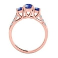 thumbnail image 4 of Mauli Jewels Rings for Women 2 Carat Diamond And Round Shaped Sapphire Ring 4-prong 10K Rose Gold, 4 of 7