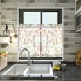 thumbnail image 4 of Yayeee Kitchen Curtains Light Filtering 27"x24" Rod Pocket Short Cafe Window Panel, Small Floral Pattern, 4 of 7