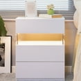 thumbnail image 3 of Bedroom Led Tables With 3 Drawers - Space Saving Option Nightstands Drawer Easy Assembly, Convenient Design, 3 of 6