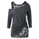 thumbnail image 1 of Tops de Mujer Camisas de Manga Larga Otoño Cuello Redondo Fondo de Encaje Camisa de Cuello Redondo Conjunto de Dos Piezas Recreativo Odeerbi  ODB149746, 1 of 5