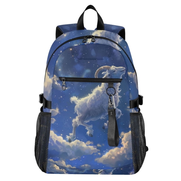 JIALIOU 14" Laptop Backpack Waterproof Airline Approved Stylish Casual Daypack for Travel Business College Work, Cute Sheep in Sky