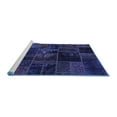 thumbnail image 2 of Ahgly Company Machine Washable Indoor Square Oriental Blue Modern Area Rugs, 5' Square, 2 of 4