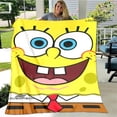 thumbnail image 2 of Mantas con estampado de dibujos animados de bob Esponja para mantener el calor, suave y cómodo, manta de cama de viaje para el hogar, forros de cama, regalo de cumpleaños, 2 of 4