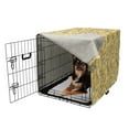 thumbnail image 2 of Yellow Brown Dog Crate Cover, Monotone Triangles Arranged Polygonal Art, Easy to Use Pet Kennel Cover Small Dogs Puppies Kittens, 7 Sizes, Coffee Yellow, by Ambesonne, 2 of 6
