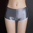 thumbnail image 5 of Women Underpants Smooth Ice Silk Solid Color Mid Waist Moisture-wicking Slim Fit High Elasticity Daily Wear Lady Boxers, 5 of 8