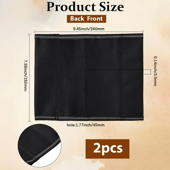 2 pc Beach Patio Cloth Chair Replacement Fabric Rectangle Black 240x192x3.5mm