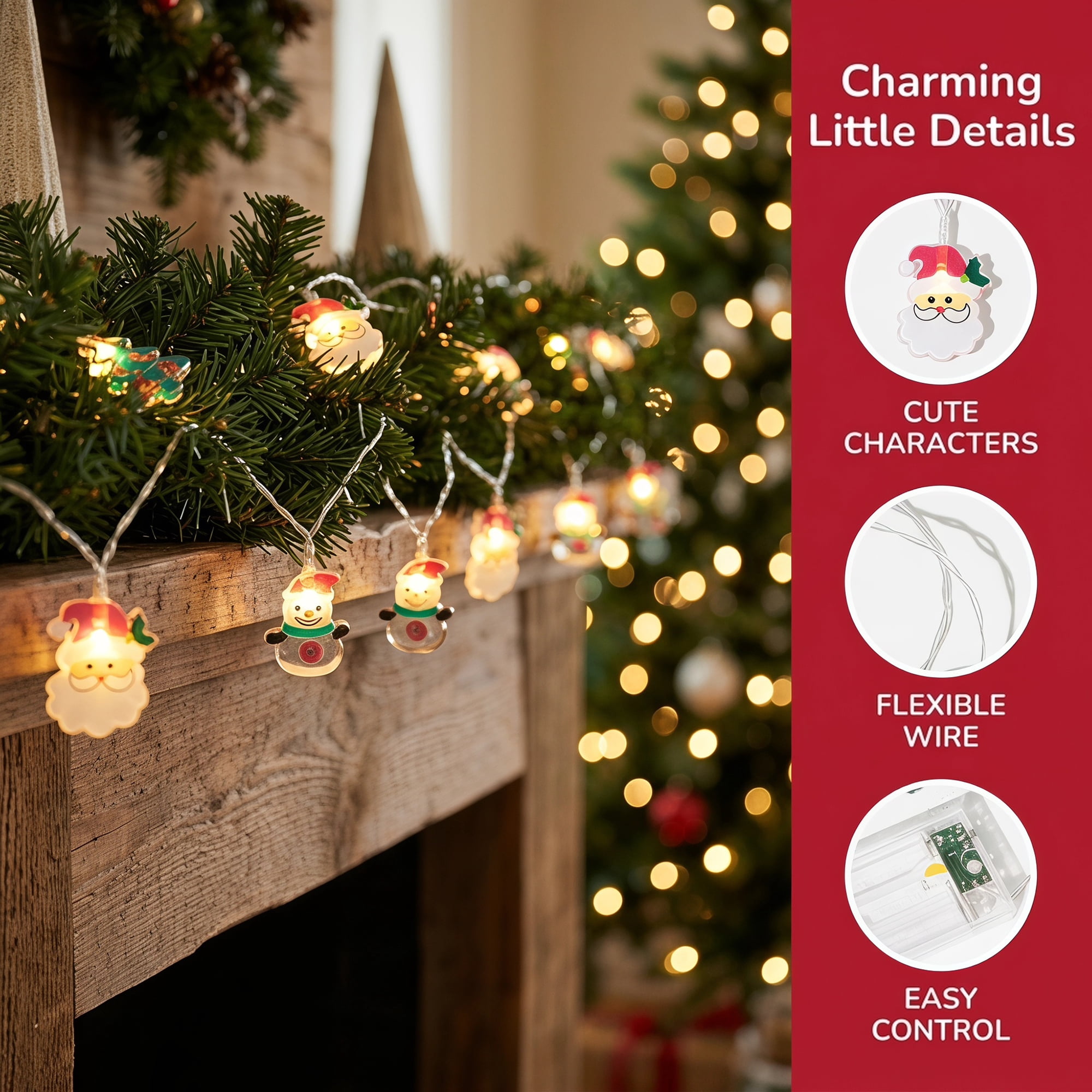 Unique Bargains Fairy Lights for Decor 9.8 ft Multicolor Battery Operated Twinkle Lights