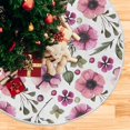 thumbnail image 5 of FMSHPON Fresh Pink Flower Xmas Christmas Tree Skirt Stand Mat for Holiday Party Decoration Indoor Outdoor 36 inches, 5 of 6