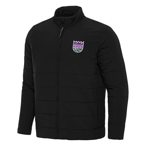 Men's Antigua Black Sacramento Kings Swelter Full-Zip Puffer Jacket