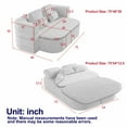 thumbnail image 2 of 75'' 2-in-1 Convertible Sleeper Sofa Bed with Chenille Fabric & High-Density Foam, Foldable Lounge for Living Room & Bedroom, Quick Setup & Detachable Blanket, 2 of 9