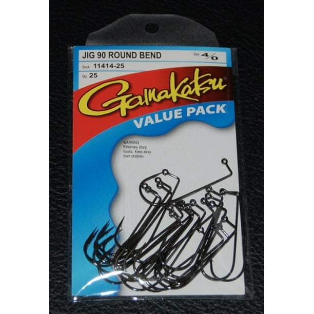 Gamakatsu Jig Hooks 90 Degree Round Bend NS Black Size 4/0 Walmart