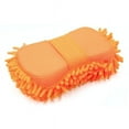 thumbnail image 1 of Esponja de lavado de chenilla de microfibra práctica y duradera para coches, cocinas y baños con correa elástica para la mano, color naranja, 1 of 3