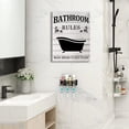 thumbnail image 5 of Bathroom Rules Sign Bathroom Wall Art Vintage Canvas Prints Bath Signs Wall Art Decor Rustic Laundry Room Decor For Bathroom Apartment Black and White Bathroom Art Size11.5 x 15 inch, 5 of 6