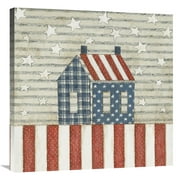 Global Gallery's 'Americana Quilt V' by David Carter Brown Stretched Canvas Wall Art