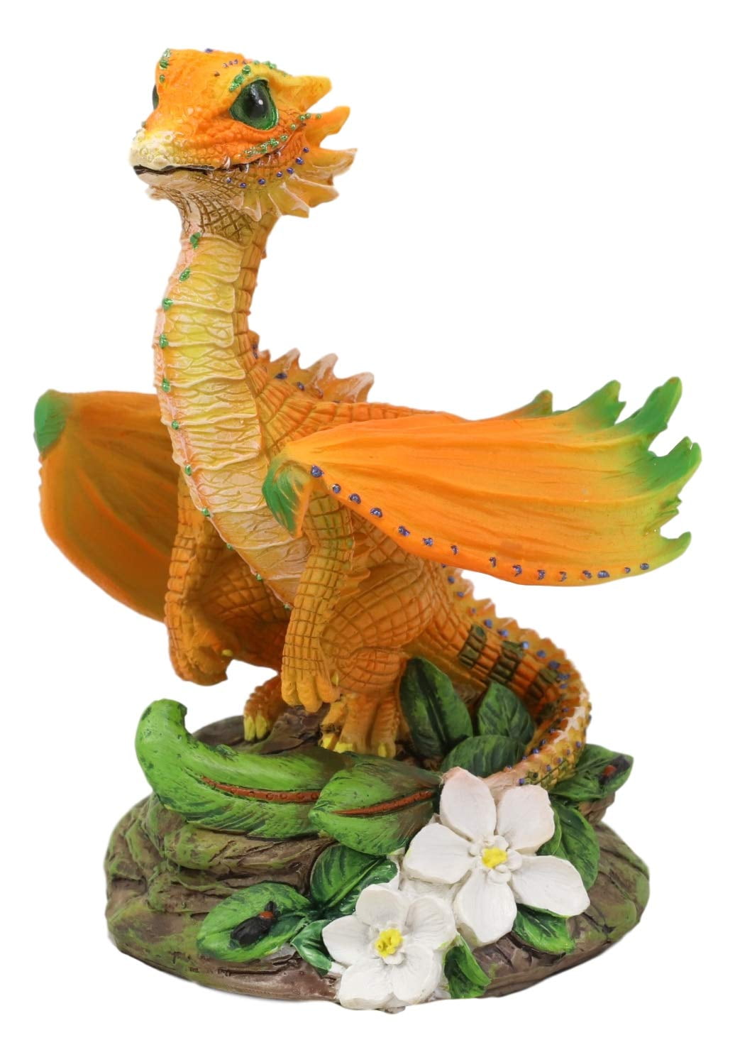 Ebros Colorful Garden Fruits and Berries Green Thumb Dragon Statue by