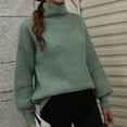 thumbnail image 2 of ShomPort Women's Fall Winter Turtleneck Sweaters Long Sleeve Pullover Loose Thick Knit Tops, 2 of 9