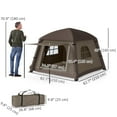 thumbnail image 3 of Outsunny Inflatable Camping Tent, 2-Man Glamping Tent, Khaki and Brown, 3 of 10