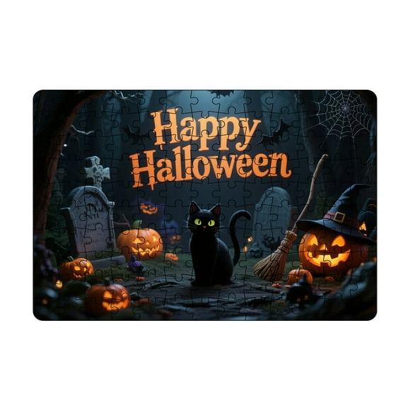 Ensemble de Casse-Têtes à Thème d'Halloween Casse-Têtes Éducatifs d'Halloween pour Cadeau pour Soirée Jeux en Famille (avec Numéro au Dos) Gramophone Plateau 3d Support Angleterre 500 Fleurs Calendrier Mensa Spawn Tout-Petit 3 Polygones