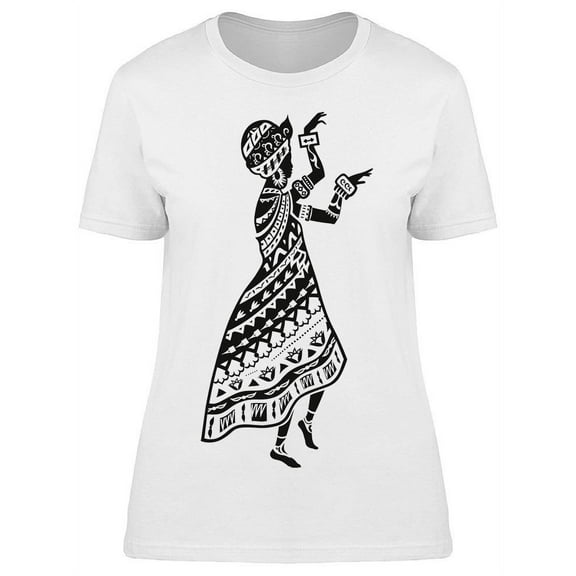 Ornamented Black Woman Dancing T-Shirt Women -Image by Shutterstock, Female XX-Large