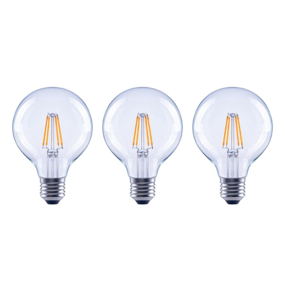 EcoSmart 40-Watt Equivalent G25 Dimmable Energy Star Clear Filament Vintage Style LED Light Bulb Daylight (3-Pack)