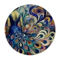 thumbnail image 4 of PIKWEEK Watercolor Birds Peacock Decorative Tablecloth, Round Table Cover White, 4 of 8