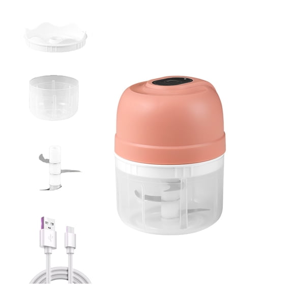 Tahtuvzn Home Decor Garlic Masher Household 250Ml Food Processor Small to Vegetable Wireless Processor, Gifts for Family