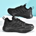 thumbnail image 4 of Men's All-Black Chunky Streetwear Sneakers, Breathable Mesh Casual Shoes with Geometric Detailing for Everyday Wear, 4 of 8