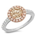 thumbnail image 2 of 1.86 ct Round Cut Simulated Champagne Diamond Solitaire with Accents Engagement Ring for Women in 14K White/Rose Gold, 2 of 2