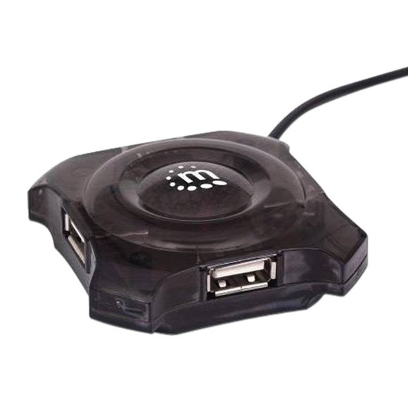Mini Hub USB Manhattan de 4 Puertos Convierte 1 puerto USB en 4 . Manhattan 162-272