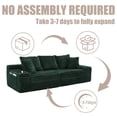 thumbnail image 4 of Oversized Boneless 4 Seats Sofa Couch with Cup Holder and Side Pockets, Upholstered Corduroy Sofa Couch Bed Cloud Couch with 3 Pillows and 2 Lumbar Pillows for Living Room, Apartmen, Emerald, 4 of 9